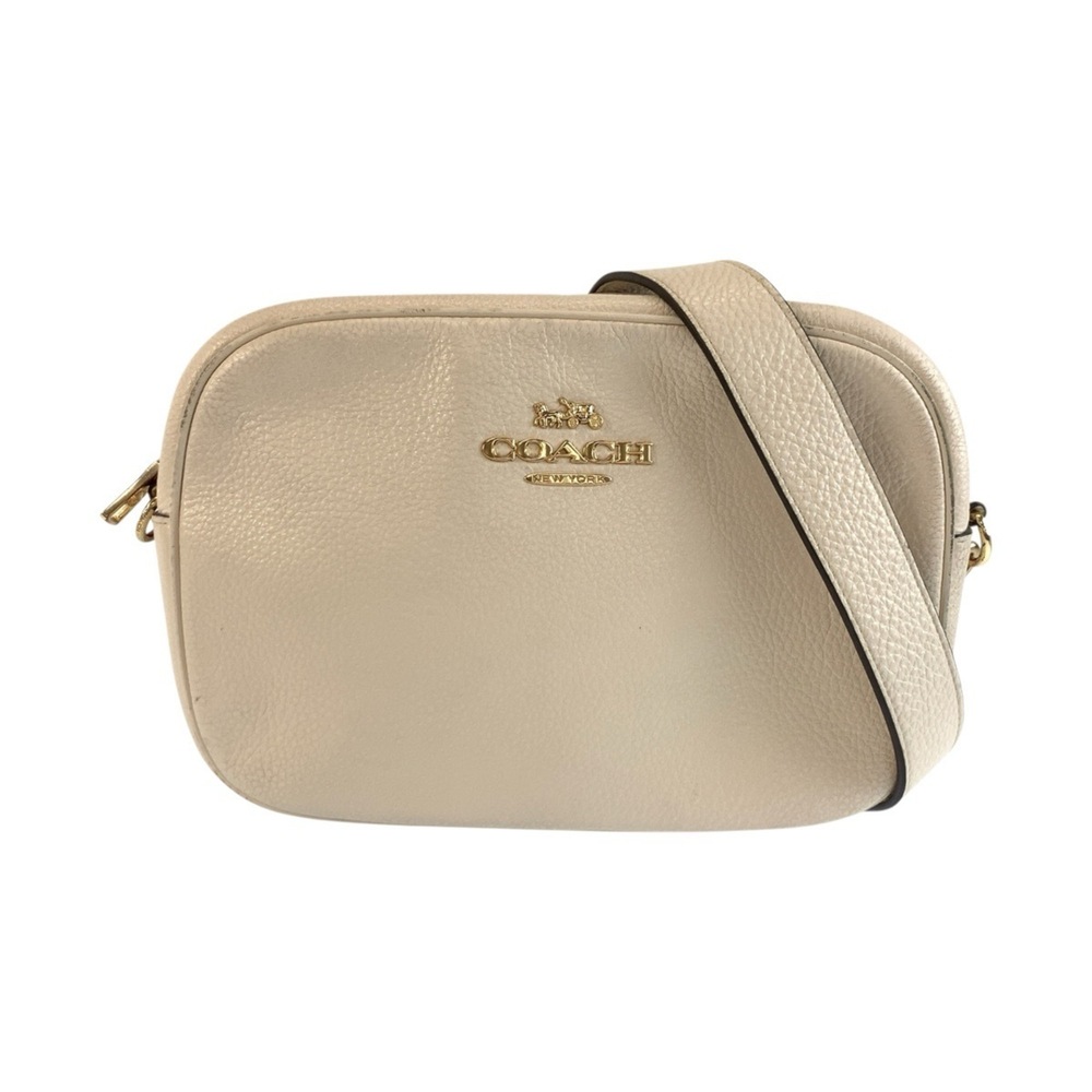 COACH CA207 White Cream Leather Shoulder Bag Messenger for Women